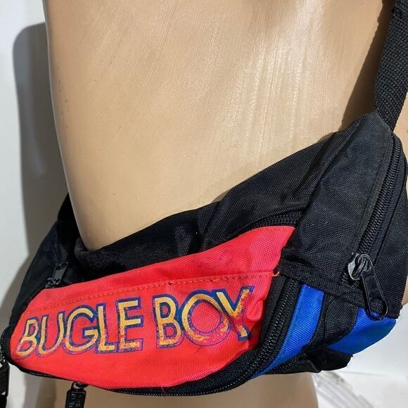 Vintage Y2K Bugle Boy Fan Pack Clip on bag Neon Colors 5 pockets Retro - Picture 3 of 11